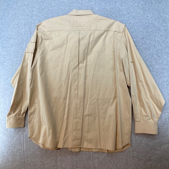 Vintage Orvis XXL Cream Khaki Safari Hunting Shirt Long Sleeve Button Up - Picture 7 of 9
